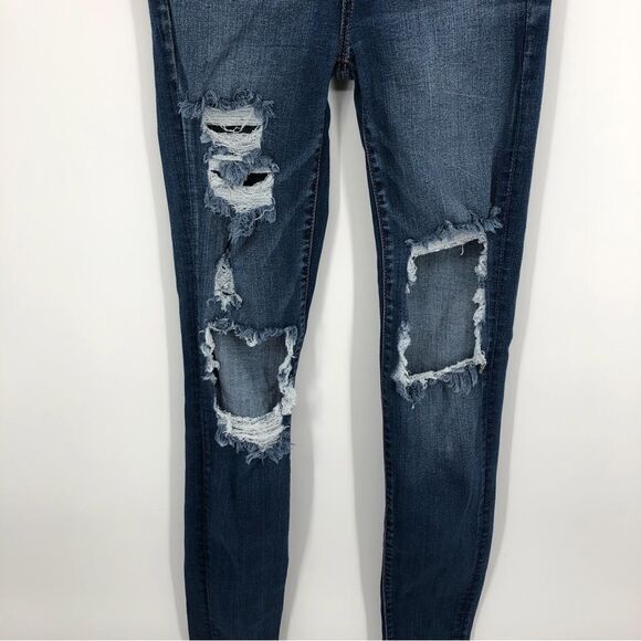 American Eagle Highest Rise Jegging Womens 6 XLong Destructed - Picture 7 of 8